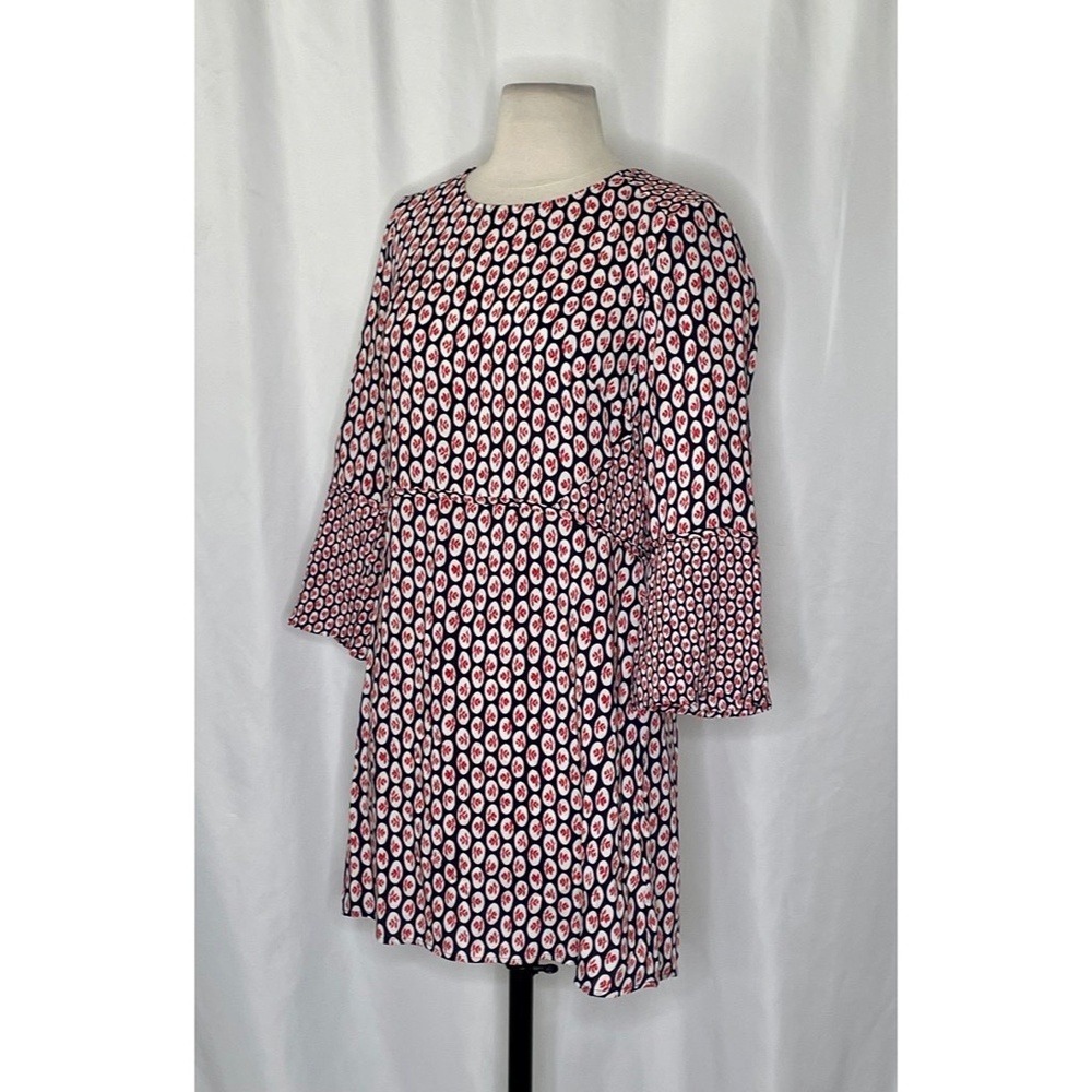 NWT!! BODEN Edna Tunic Top Retro Floral Navy Blue Red Preppy Polka Dot Size 6 - Picture 5 of 12
